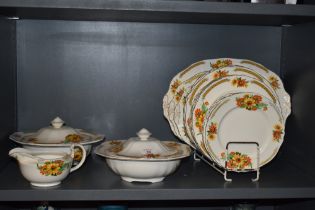 A selection of 1930s/ 40s Alfred Meakin dinner wares, including tureens, jug, graduated platters and