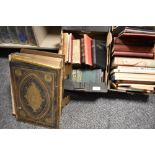 A collection of mixed interest books, including vintage books including bibles and poetry, also