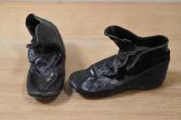 A pair of Victorian leather children's shoes