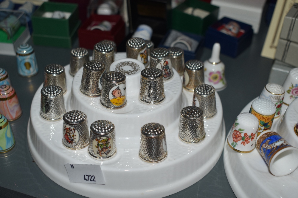 A large collection of decorative thimbles, including Bouchet, Hummel, Caverswall etc sold along wit - Image 3 of 4