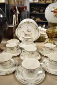 A Royal Doulton 'Kingswood' set of cups and saucers, cake plate, side plates, jug and sugar basin,