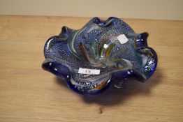 A mid-20th Century Murano free form art glass ashtray, measuring 21cm in diameter