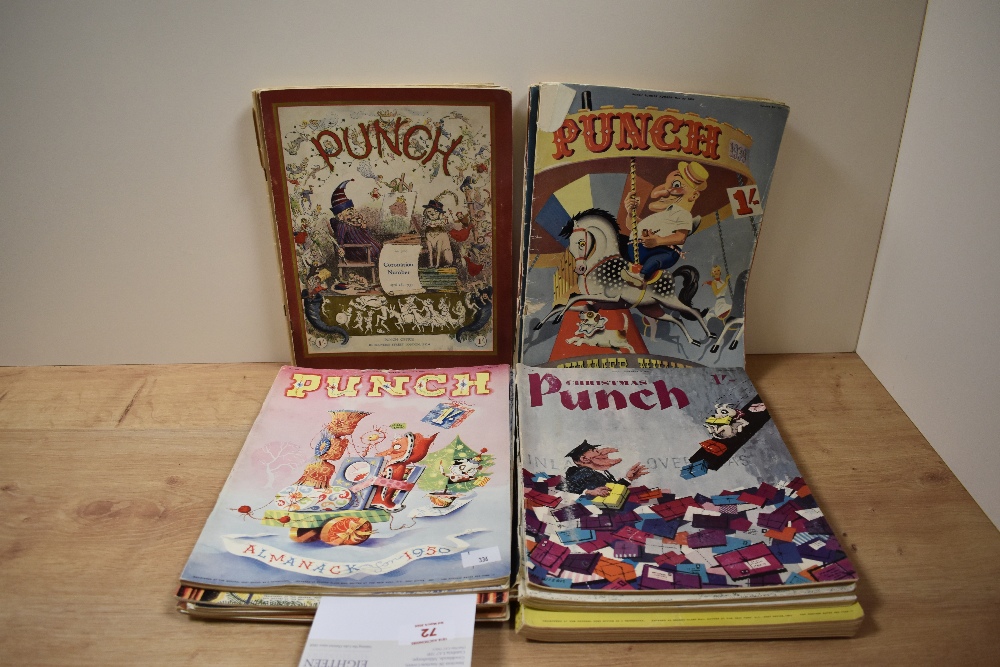 A collection of vintage Punch magazines, predominantly 1930s to 1960s.