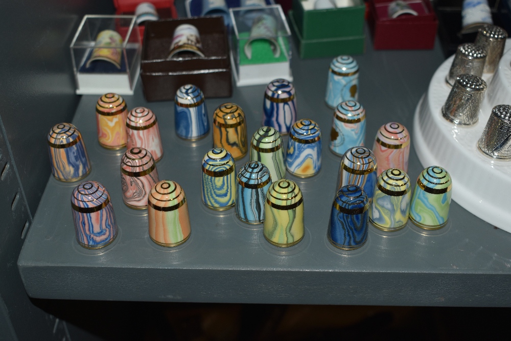 A large collection of decorative thimbles, including Bouchet, Hummel, Caverswall etc sold along wit - Image 2 of 4