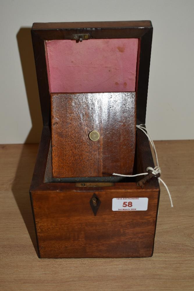A late 18th/early 19th Century Sheraton period tea caddy, ebony banded, and opening to a fitted - Image 2 of 2