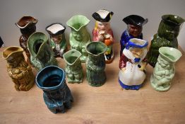 A collection of thirteen pottery 'Toby' jugs, various to include Burlington, Avon Ware, and a silver