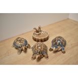 A group of three Wade porcelain tortoise form trinket boxes, together with a scalloped circular