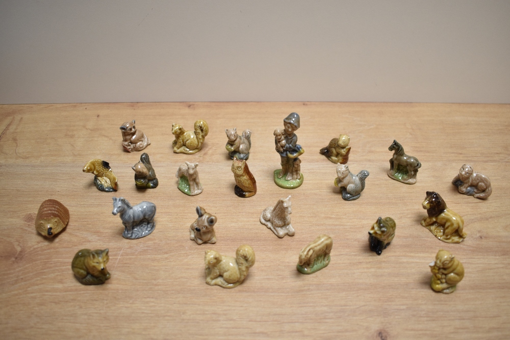 A collection of Wade Porcelain 'Whimsie' animal studies and figures, twenty two in total