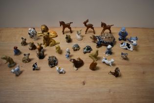 A selection of Wade porcelain 'Whimsie' animal studies, and a selection of other animal studies