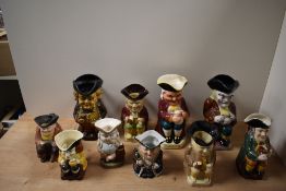A group of ten pottery Toby jugs to include Tony Wood, St Alban Ware (Abbey Studio) Wood & Sons