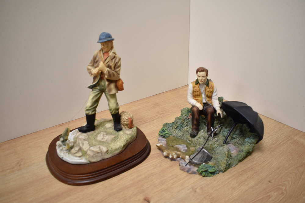 Two Leonardo Collection fisherman studies 'Gone Fishing' and 'The Angler' the latter on a moulded
