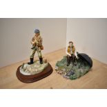 Two Leonardo Collection fisherman studies 'Gone Fishing' and 'The Angler' the latter on a moulded