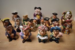 A collection of fifteen pottery character jugs, various to include Manor (Staffordshire), Melba Ware