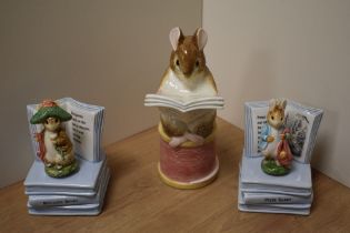 Two Border Fine Arts misical/mechanical Beatrix Potter figures, Peter Rabbit & Benjamon Bunny,