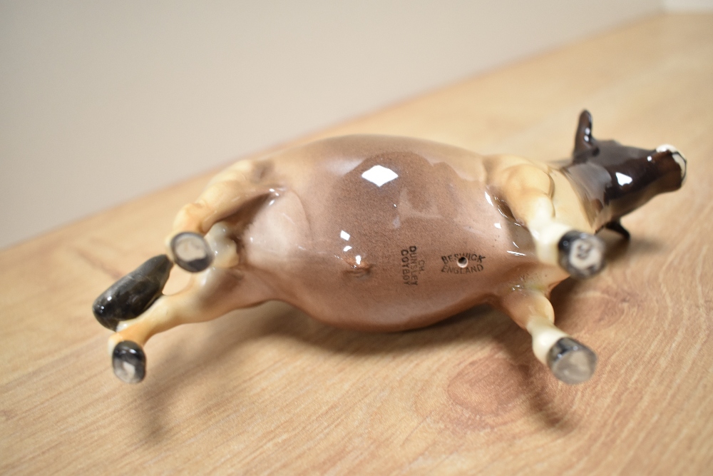 A Beswick Pottery Jersey Cow family, comprising Jersey Bull Ch 'Dunsley Coy Boy' model 1422, Cow - Image 4 of 4