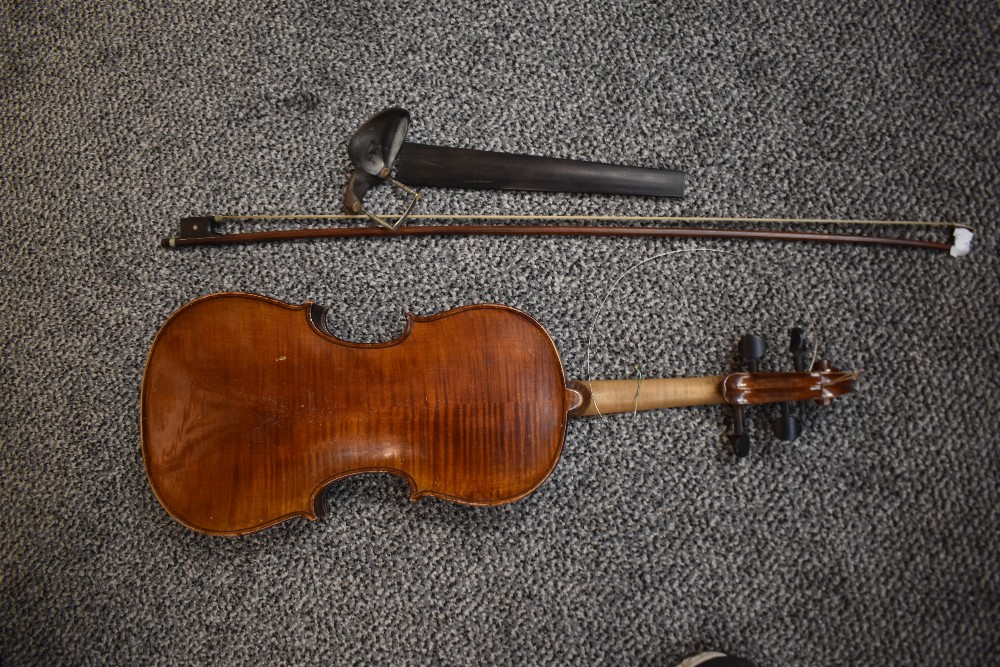 A traditional violin, labelled John G Murdoch, London - The Maidstone, with bow but no case - Image 2 of 3