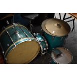 A selection of vintage Premier drums and accesories