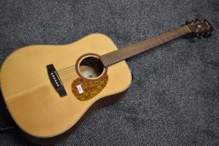 A Cort Earth 100 acoustic guitar, and two padded gig bags