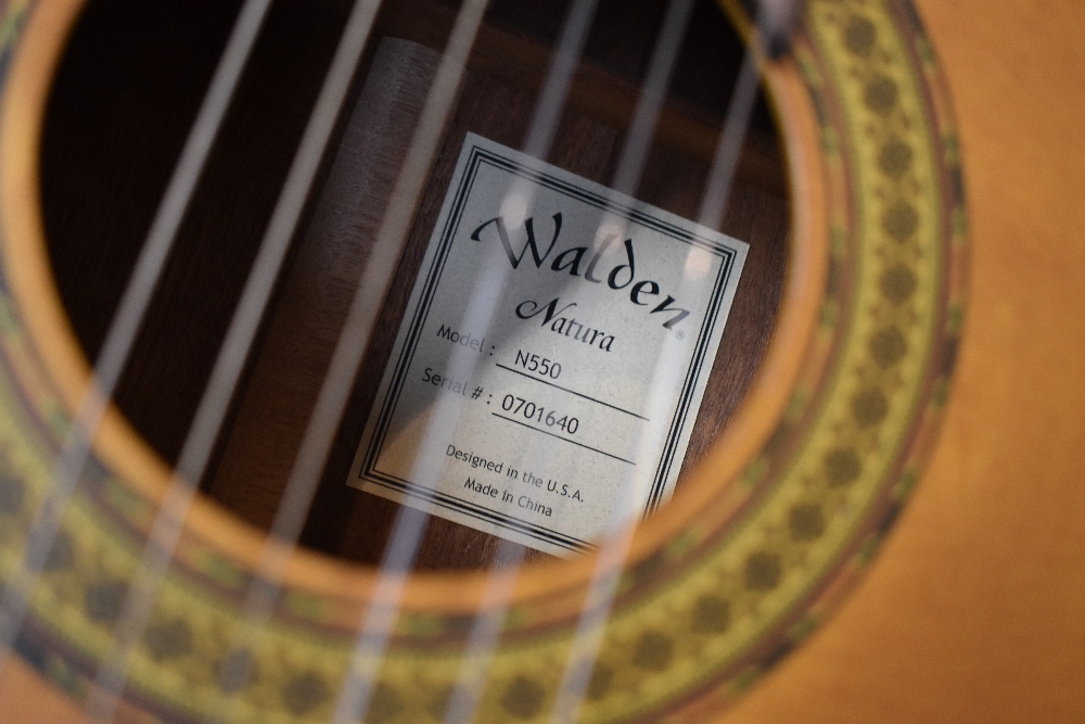 A modern classical guitar, labelled Walden, model N550, spruce and cedar, serial number 0701640 - Image 2 of 3
