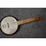 An early 20th Century John Grey banjolele (ukulele banjo) with case