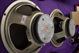 A pair of 12' Celestion speakers, probably late 60s