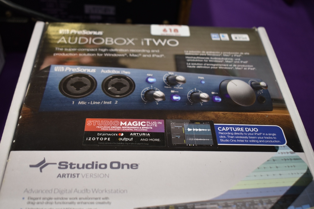 A PreSonus audiobox iTwo interface