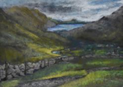 Jenny Ottewell (20th Century, British), pastel, 'Wastwater from Moses Trod', Lake District,
