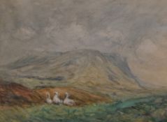 20th Century British School, watercolour and pencil, Two pastoral countryside landscapes depicting