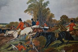 After John Frederick Herring Sr (1795-1865, British), coloured lithographs, Four fox hunting