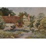 William Stephen Coleman (1829-1904, British), watercolour, 'A cottage garden', signed and dated 1894