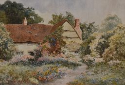 William Stephen Coleman (1829-1904, British), watercolour, 'A cottage garden', signed and dated 1894