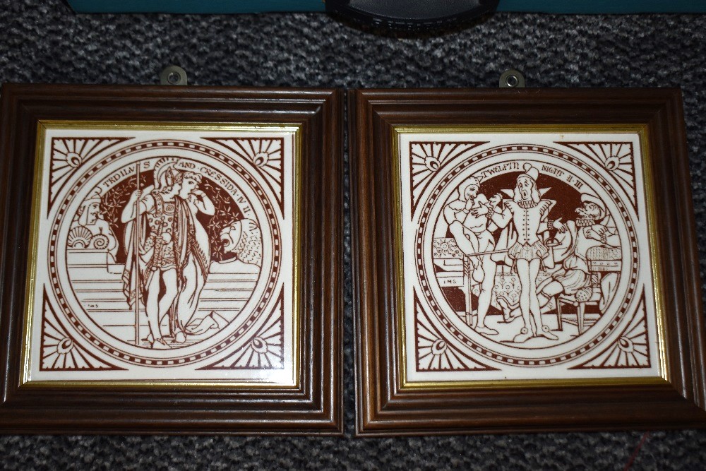 Five Victorian Minton porcelain tiles, depicting John Moyr Smith's Shakespear Series, all within mo - Image 4 of 6