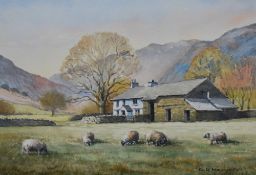 D.R. Mounsey (20th Century, British), watercolour, 'Bridge End, Little Langdale', Lake District,