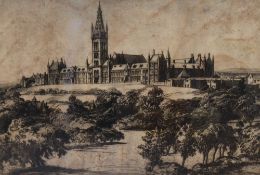 *Local Interest - William Hoggatt (1880-1961, British), etching, Lancaster Cathedral, signed to