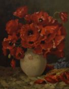 After D. H. Berger (19th/20th Century), coloured print, A still life arrangement depicting a vase of