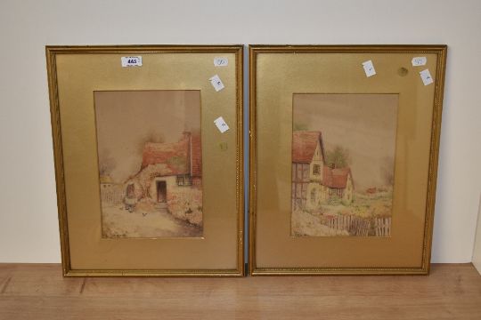 A.E. Jackson (19th/20th Century), watercolour and gouache, Two quaint cottage depictions with - Image 2 of 4