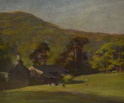 *Local Interest - Fred Yates (19th/20th Century, British), pastel, 'Hart Head Farm, Rydal', Lake