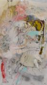 20th Century school, mixed media on canvas, An abstract representation featuring figures, animals,