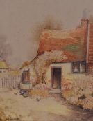 A.E. Jackson (19th/20th Century), watercolour and gouache, Two quaint cottage depictions with