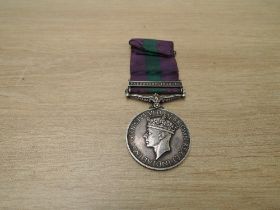 A British George VI General Service Medal with Palestine 1945-48 clasp to 19117141 DVR.J.GOODWIN.R.