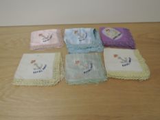 Six Royal Navy Silk Embroidered Handkerchiefs