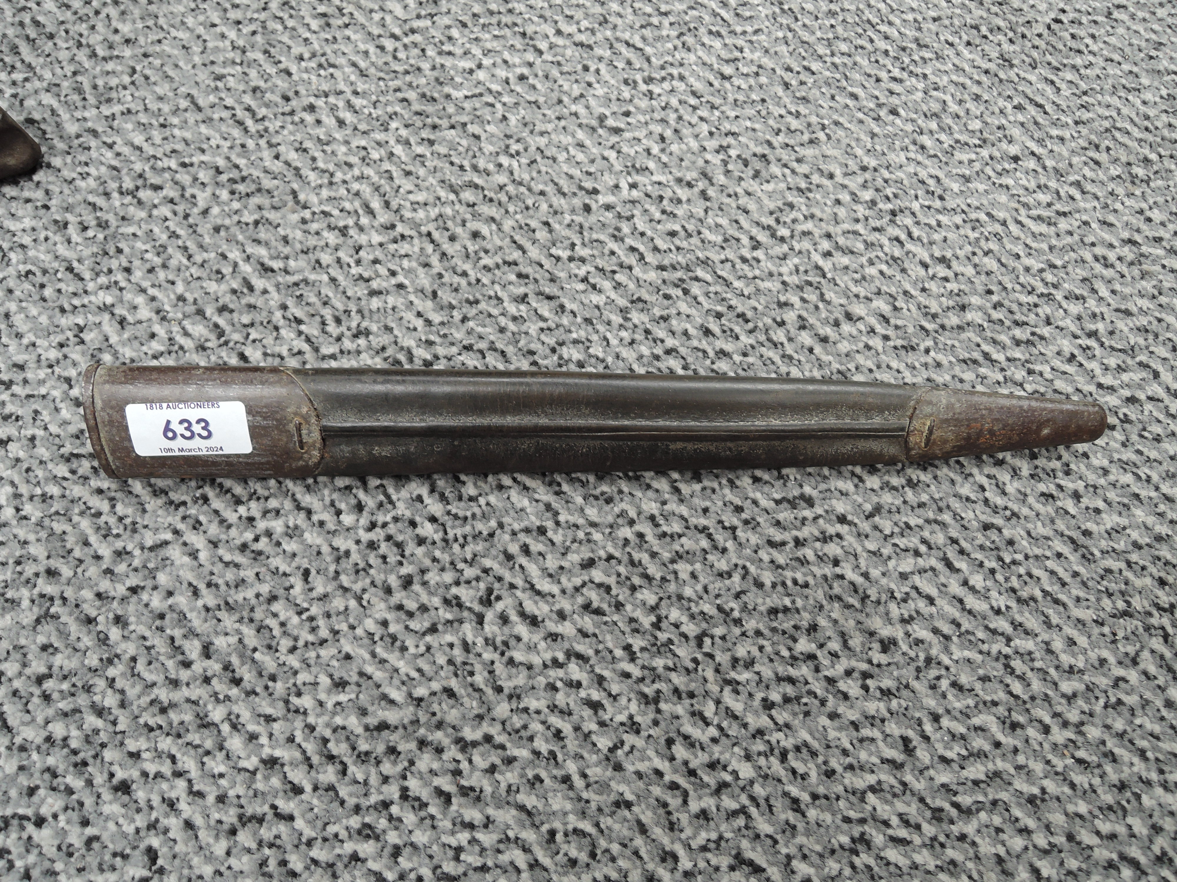 A British Lee Enfield Bayonet MKI with double edged blade, blade marked VR 9 92 Wilkinson, on - Image 3 of 7