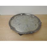 A Silver plated Serving Tray marked 1st VB (Volunteer Battalion) Royal Lancashire Regiment, highly