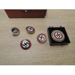 Five German Badges, DAP National Sozialistische, marked on reverse GES.GESCH AH 30 1 39, HJ Deuts