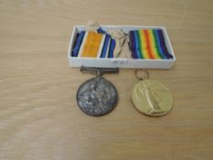 A WWI Medal Pair to 22491 PTE.T.S.HILTON,R.A.M.C, War & Victory, both with ribbons present