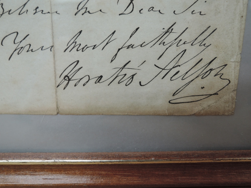 A Letter signed by Horatio Nelson (1758-1805), the letter is to a Commodore ordering (HMS) Agamemnon - Image 2 of 10