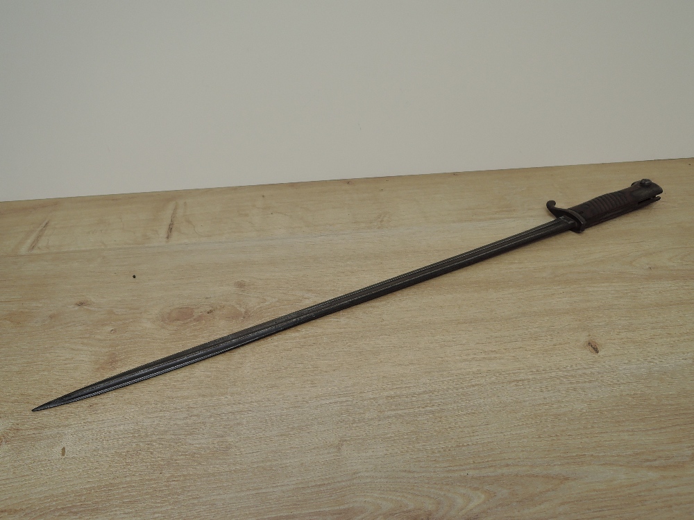 A German model 1898 Bayonet with quill point, marked on blade Alex Coppel Solingen, on guard