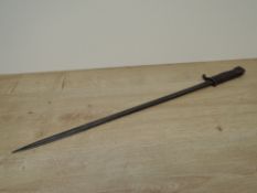 A German model 1898 Bayonet with quill point, marked on blade Alex Coppel Solingen, on guard