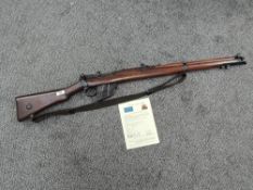 A Enfield Bolt Action Deactivated Rifle, calibre .22, serial number 58442, marked on side plate GR
