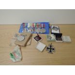 A collection of WWII Medals including 39-45 Star, Atlantic Star, Africa Star, War Medal, Defence